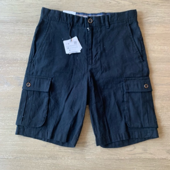 Zara Shorts Zara Mens Black Cargo Shorts Poshmark